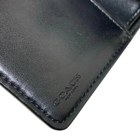 COACH Signature F23553 Dark Brown Black PVC Leather - Bifold Wallet - Picture 4 of 9